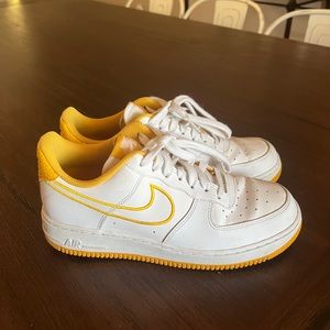 White and Yellow Nike AF1s